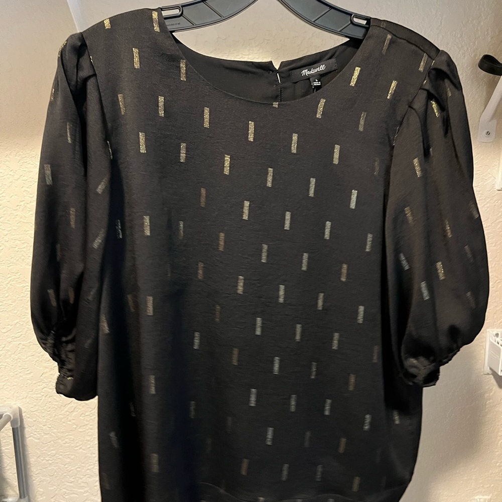 Madewell Black and Gold Women's Blouse